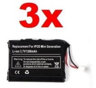3X New Battery for iPod Mini 4 6GB 1st 2nd Gen 1300mAh