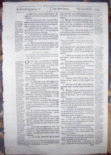  Geneva Folio Black Letter Bible Leaf Isaiah Strength in Lord