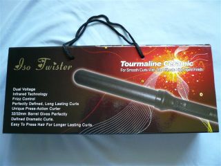 ISO Twister 32mm Clipless Hair Curling Iron Curler Black