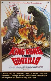 King Kong vs Godzilla 1972 Original Poster Sci Fi Thriller