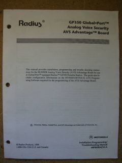 Motorola Radius GP350 Global Port Software Manual 282