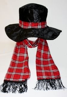 Scottish Tartan 1970s Rock Band Bay City Rollers Hat Scarf Set Fancy