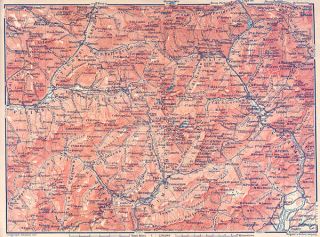 Italy 448 Agordo Area Historical Map 1911