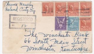 Island City KY to Winchester 1945 Prexy Registered Cover