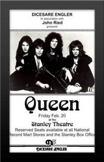 Limited Queen Live Concert 1975 Framed Poster Print Very Limited RARE