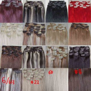 15 22 Remy Human Hair 15pcs Clips in Extensions 75g