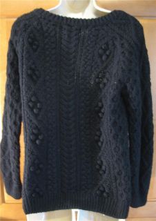Isabel Marant Black Cotton Linen Knit Beautiful Crewneck Sweater 2 M