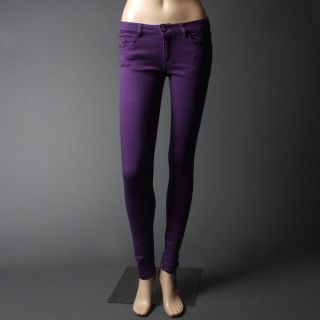 Purple Color Stretch Denim Hot Pants Skinny Jeans Size 11
