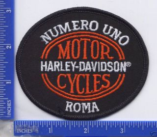 Harley Davidson Numero Uno H D Roma Italia Patch