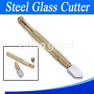 Oil Feed Antislip Handle Steel Blade Glass Cutter Tool