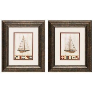 Set of two. Framed wall art. Brushed silver tone frame. Double matting