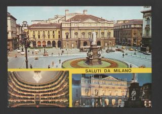Postcard 1960years Italy Italia Milan Milano Scala Opera Theatre