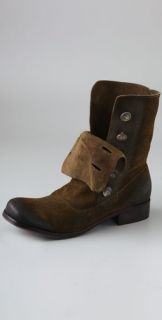 Steven Adeson Flat Suede Boots with Buttons