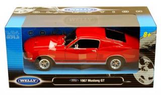 1967 Ford Mustang GT Hard Top 1 24 Diecast Car Red Welly