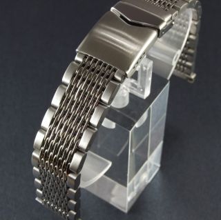 Stainless Steel Watch Strap Solid Mesh Beads of Rice Design 20mm