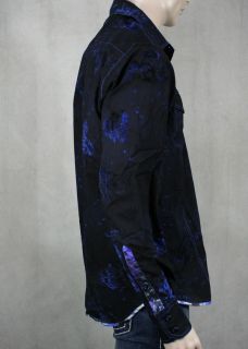 Georg Roth Dress Casual Shirt Long Sleeve Woven Flocked Black 3065