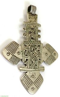 Ethiopian Coptic Cross Silver Metal Pendant African