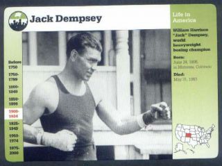 Jack Dempsey Grolier Story of America Card Boxing Heavyweight Champion