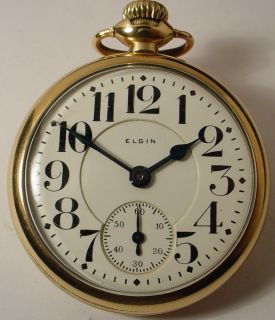 Antique Raymond Elgin 19J RR Railroad GJS Pocket Watch Gold 16s