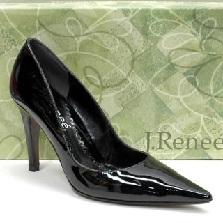 New J Renee Masela Black Patent Leather Dress Heels Pumps Shoes 6 5 M