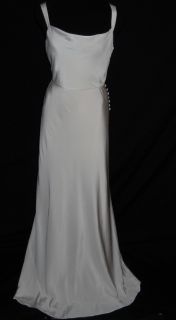 Crew Silk Tricotine Robin Long Gown Dress Size 2P Ivory