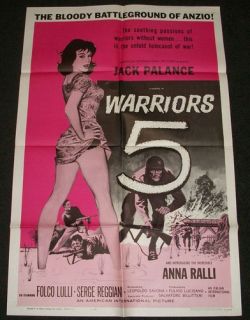 Warriors Five 1962 1 Sheet Jack Palance Anna Ralli A