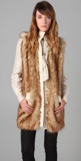 Rachel Zoe Long Faux Fur Vest