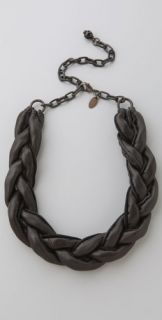 ACB by Annie Costello Brown Covered Chain Braided Necklace