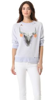 Wildfox Cherie Skull Destroyed Sweater