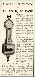 1904 WILLARD CLOCK CO. MODERN CLOCK IN ANTIQUE CASE AD