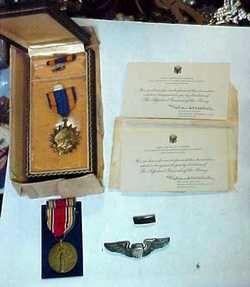 2nd Lietenant Jack Carter Wings, Air Medal, Freedom from Fear Medal