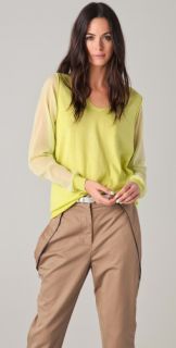 3.1 Phillip Lim Racer Back Sweater with Chiffon Sleeves