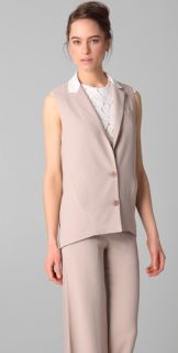 Doo.Ri Vest with Draped Back and Contrast Collar