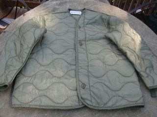 New USMC US Army Medium M 65 Field Jacket Liner Green Quilted