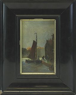 Jacob Willem Gruyter Holland 1856–1908 »Schiff in Einer Amsterdamer