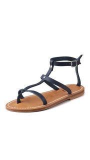 K. Jacques Gina Flat Sandals with Two Bands