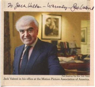 Jack Valenti Authentic Signed Original Autographed Film