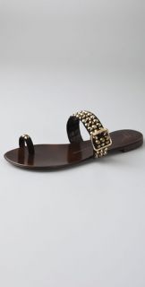 Giuseppe Zanotti Crystal Toe Ring Flat Sandals