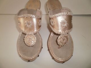 Brand New Jack Rogers Marbella Platinum Navajo Sandals 6 M $188
