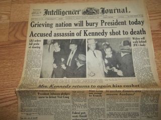  Newspaper Nov 25 1963 KENNEDY Assassination Oswald by Jack Ruby JFK