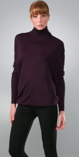 Vince Oversized Cashmere Turtleneck with Ribbed Sleeves