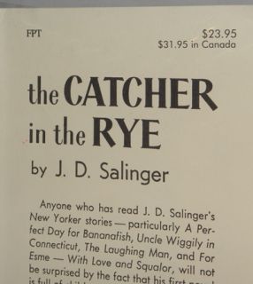 Salinger   The Catcher in the Rye   HCDJ 1st NOT BCE   NR