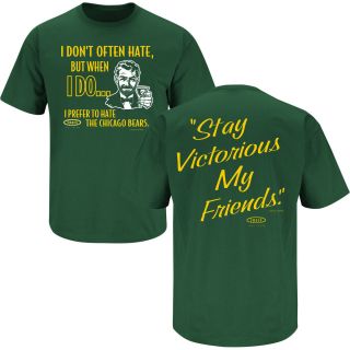 Green Bay Packers Stay Victorious Anti Bears Green T Shirt Size s 3XL
