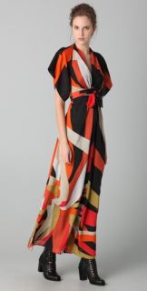 ISSA Printed Long Kimono Dress