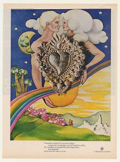 1969 de Beers Diamond Rainbow Love Jacqui Morgan Art Ad
