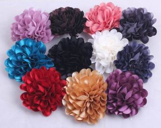 1p New Orchid Satin Silk Hair Clips Corsage Brooch Flowers Accessories