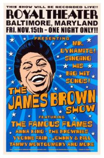 Soul James Brown at Baltimore Concert Poster 1963