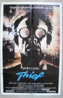 THIEF Original VINTAGE 1981 JAMES CAAN TUESDAY WELD 27x41 One Sheet