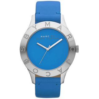 Marc Jacobs Large Blade Blue Leather Strap Unisex Ladies Watch MBM1202