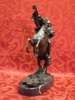 Art Deco 100% Bronze Marble Sculpture Statue Figure Napoleon Crossing